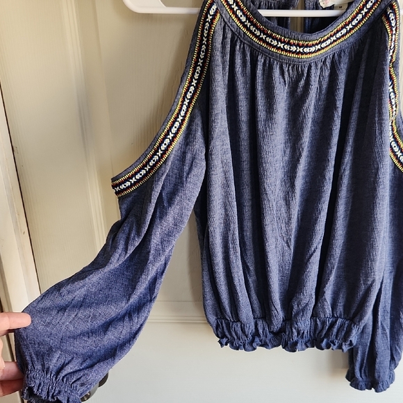 It's Our Time Navy Embellished Halter Tank - Picture 3 of 5